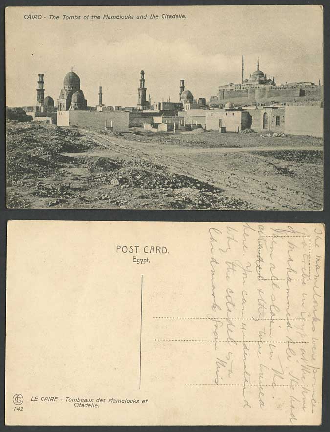Egypt Old Postcard Cairo, The Tombs of Mamelouks and Citadelle Citadel, Le Caire