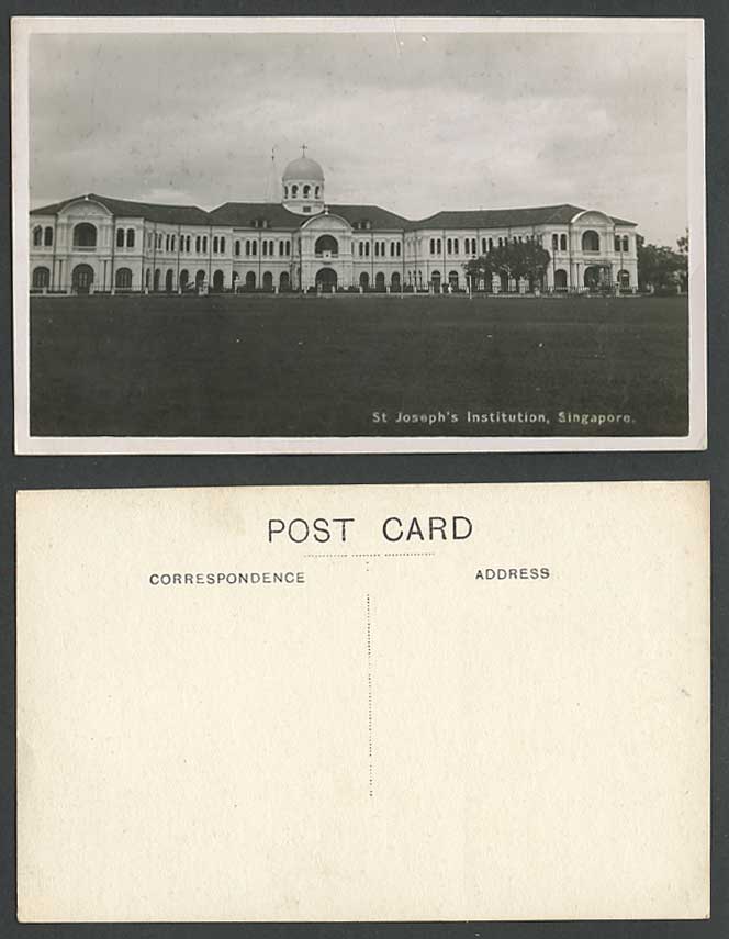 Singapore Old Postcard St Josephs Institution Cricket Ground Straits Settlements
