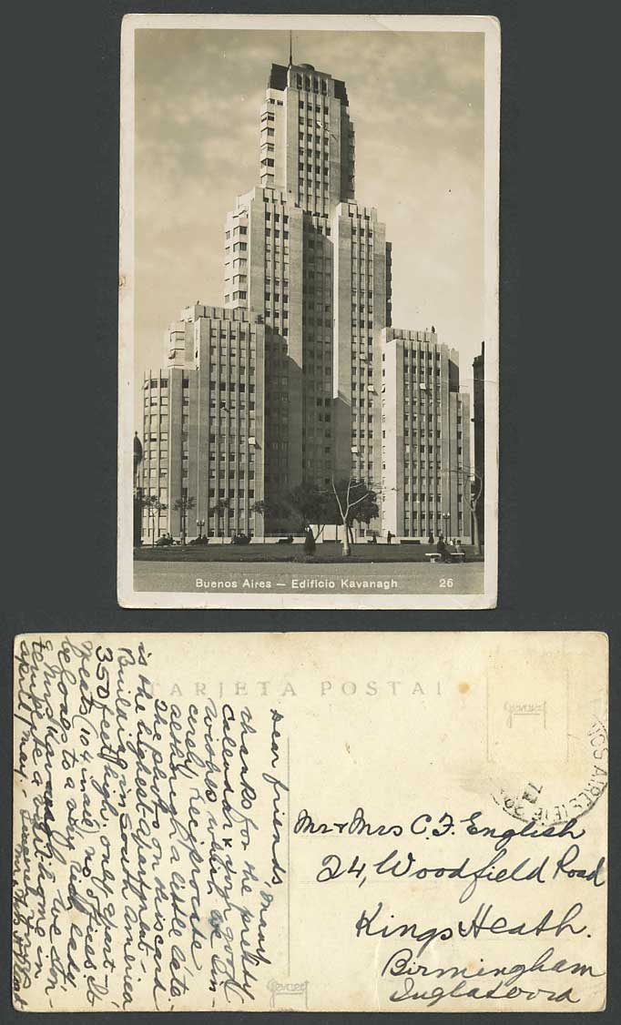 Argentina Old Real Photo Postcard Buenos Aires, Edificio Kavanagh Building No.26