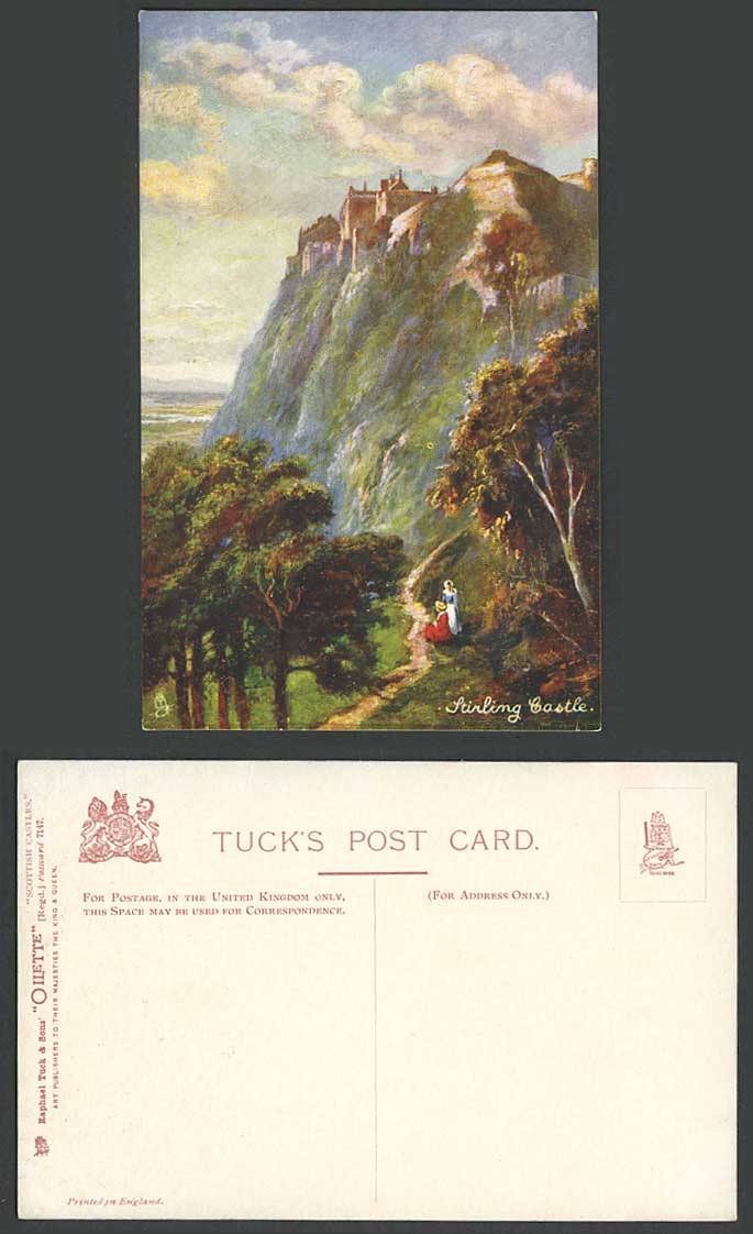 Stirling Castle on Castle Hill Old Tuck's Oilette Postcard Scottish Castles 7147