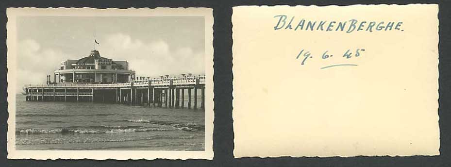 Belgium Blankenberghe Dancing Luna Staad Attraction on Pier Jetty 1945 Old Photo