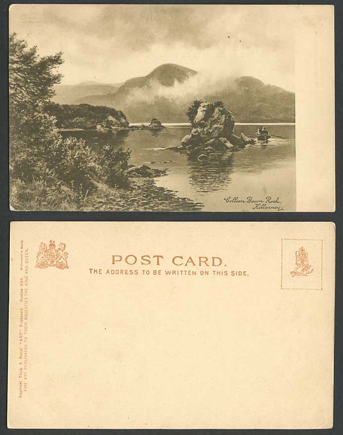 Ireland Old Tuck's Postcard Colleen Bawn Rock Killarney F.W. Hayes Artist Signed