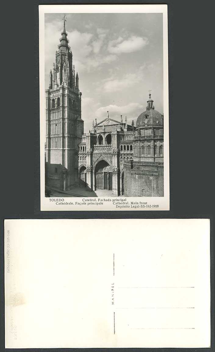 Spain Old Photo Postcard TOLEDO Cathedral Main Front, Catedral Fachada Principal