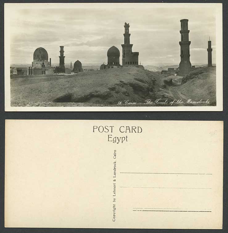 Egypt Old Real Photo Postcard Cairo, Tombs of Mamelouks, Tombeaux Caire Bookmark