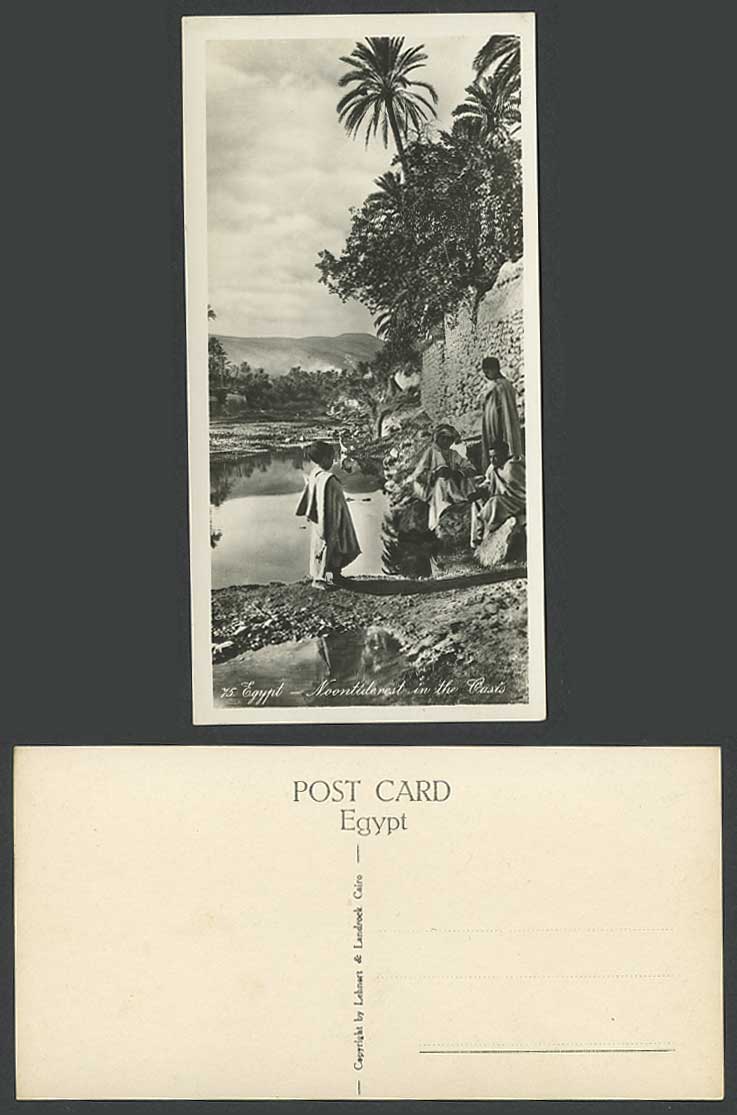 Egypt Old RP Postcard Noontiderest Noontide Rest in Oasis Natives River Bookmark