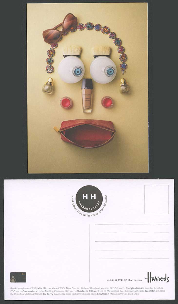 Harrods Advertising Postcard Have Some Fun with Your Cash Rewards Sunglasses Bag