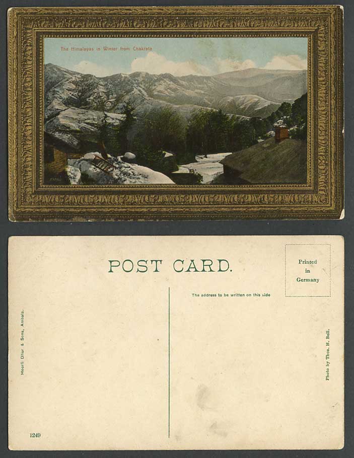 India Old Colour Postcard The Himalayas in Winter from Chakrata, Snowy Mountains
