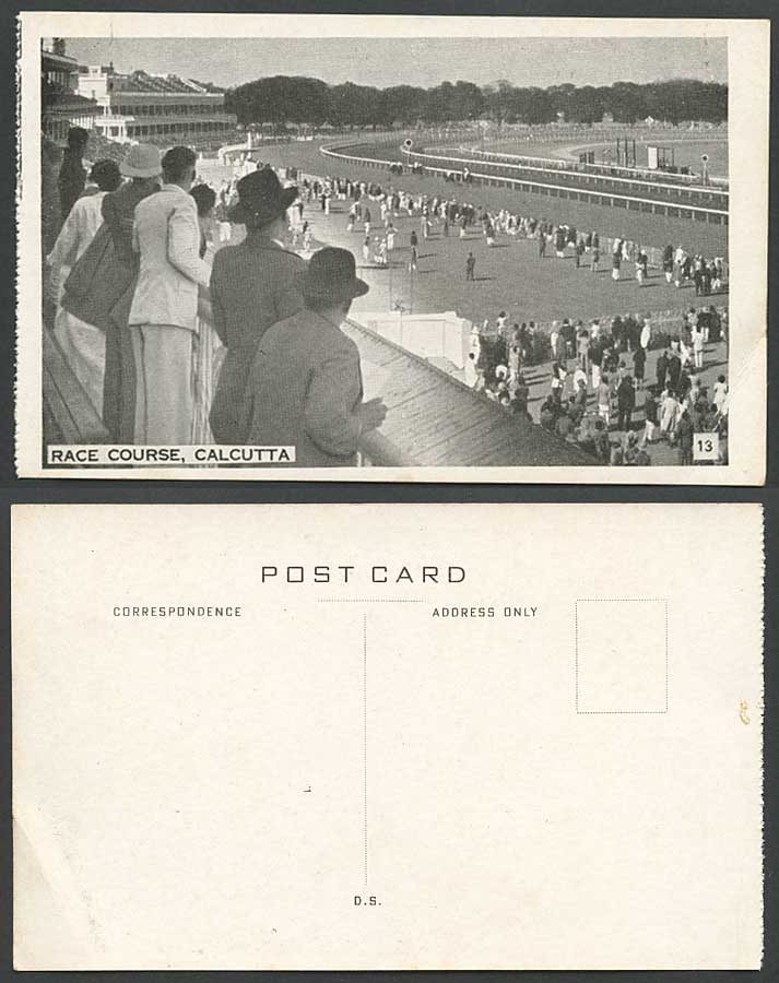 India Old Postcard Horse Racing Race Course Calcutta Racecourse Sport No. 13