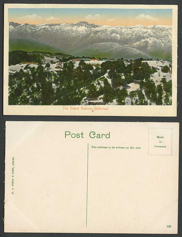 India Old Colour Postcard The Deport Balone, Dalhousi Dalhousie, Snowy Mountains
