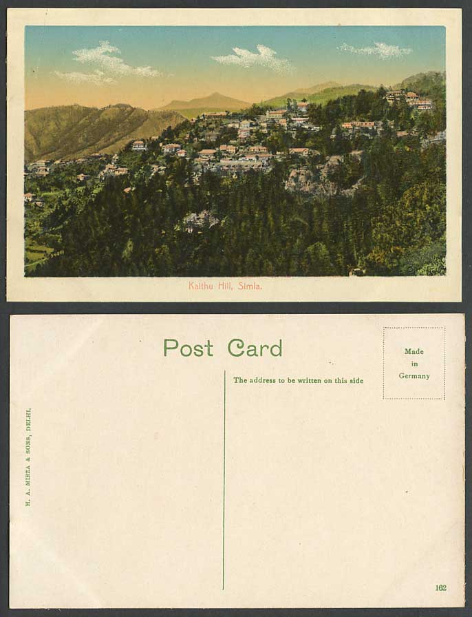India Old Colour Postcard KAITHU HILL SIMLA Shimla Hills Mountains Panorama 162