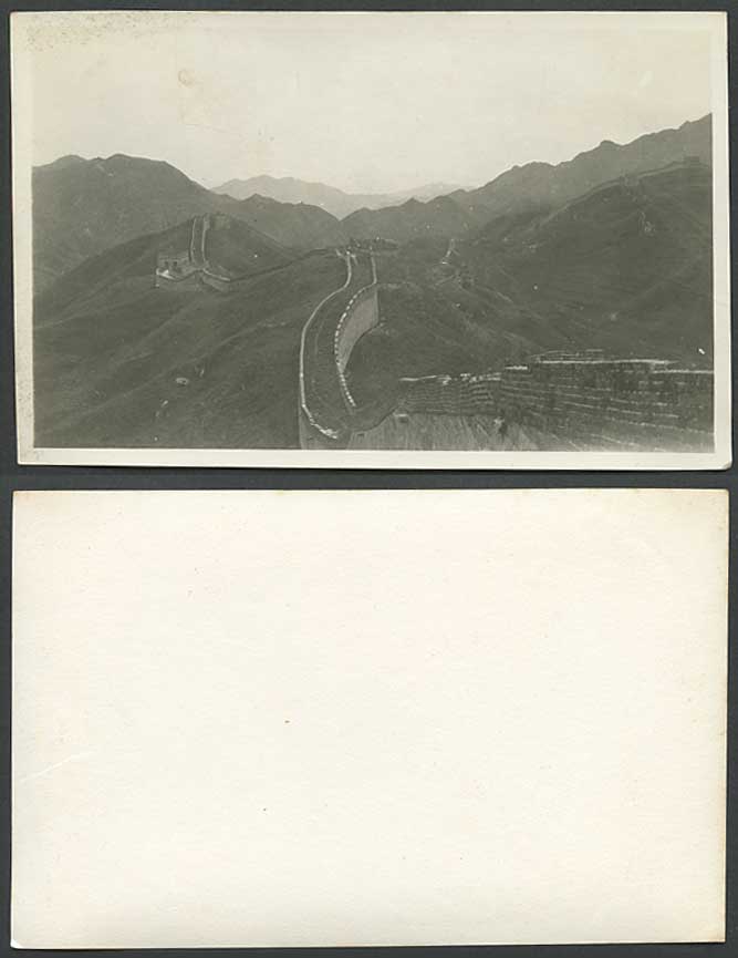 China Old Real Photo Photograph Card Chinese GREAT WALL of CHINA Mountains Hills