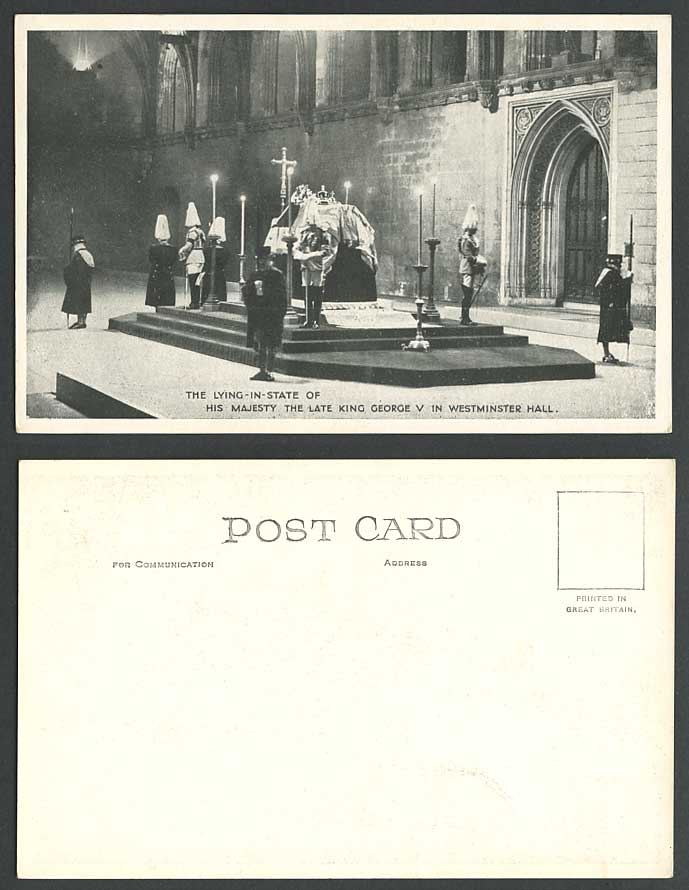 Lying-in-State of His Majesty Late King George V., Westminster Hall Old Postcard
