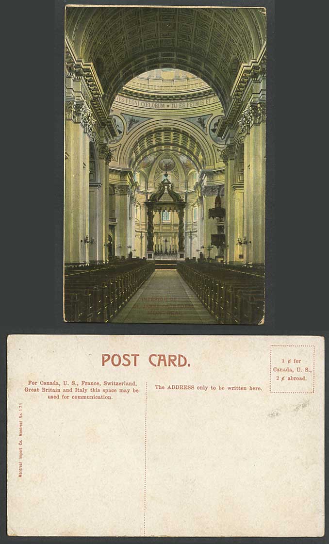 Canada Old Colour Postcard Interior of The St. James Cathedral Church, Montreal