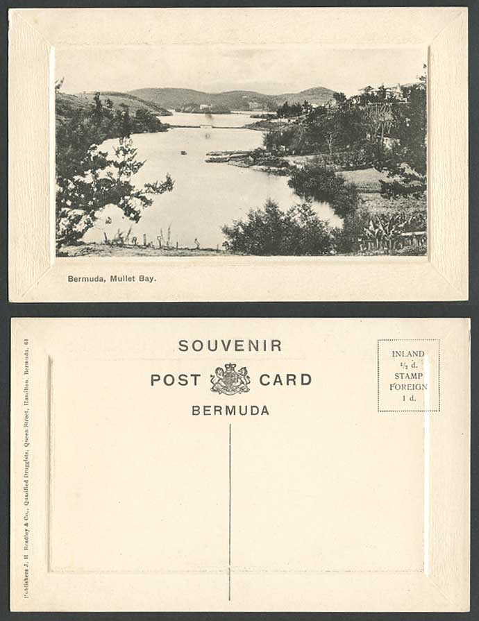 Bermuda Old Embossed Postcard Mullet Bay Bridge Hills Panorama General View N.61