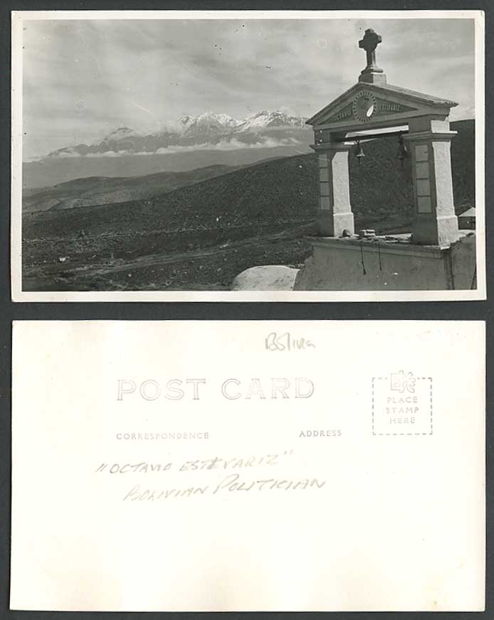 Bolivia Old Photo Postcard Octavio Estivariz Bolivian Politician Andes Mountains