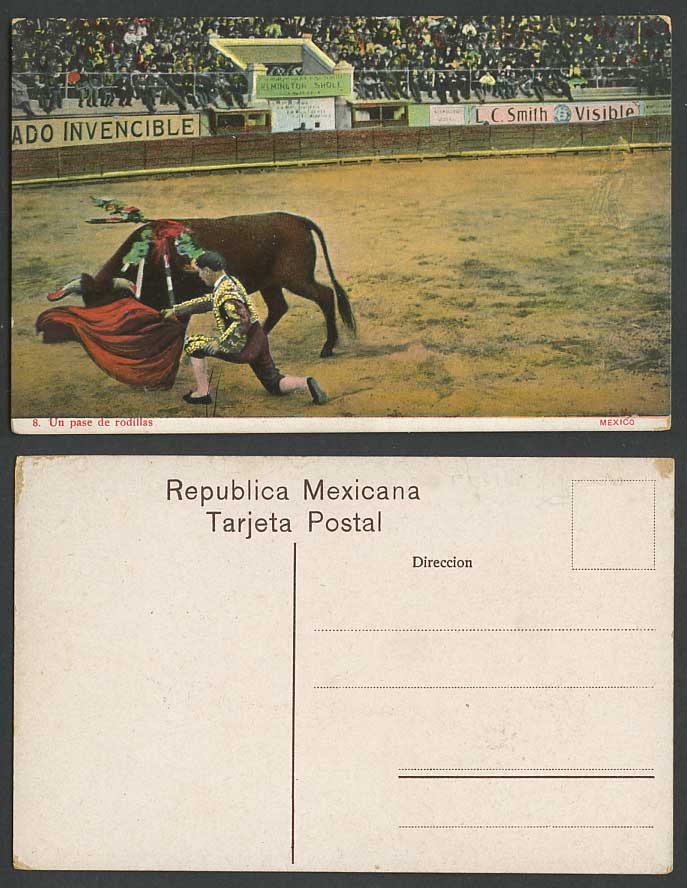 Mexico Old Colour Postcard Un Pase de Rodillas, Bullfighter, Torero Bullfighting