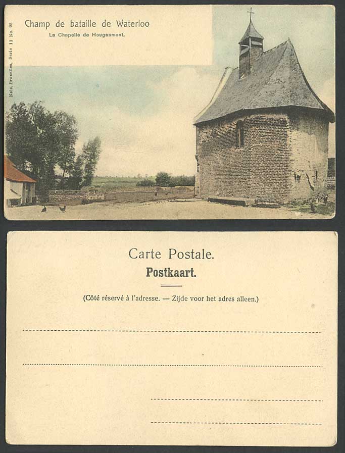 Belgium Old UB Postcard WATERLOO Champ de Bataille Chapelle de Hougaumont Chapel