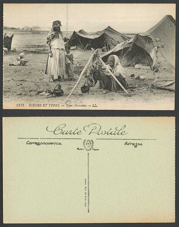 Algeria Old Postcard Types Nomades Nomads Women Children Camp Tents L.L. 6173