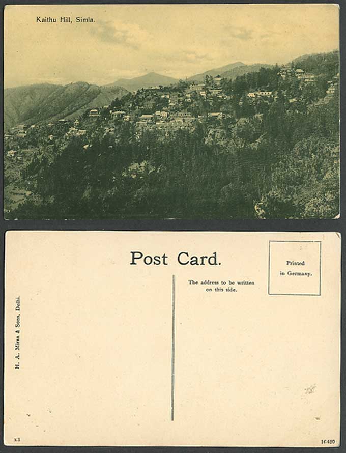 India Old Postcard KAITHU HILL SIMLA Shimla Hills Mountains H.A. Mirza & Sons x3