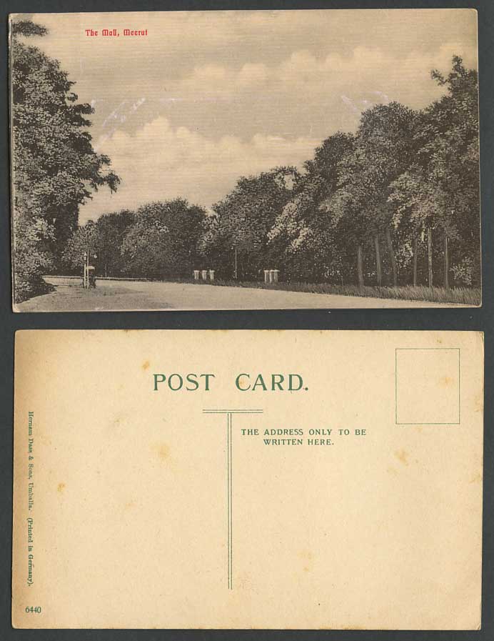 India Old Postcard THE MALL Street Scene MEERUT Meerutt Hernam Dass & Sons 6440