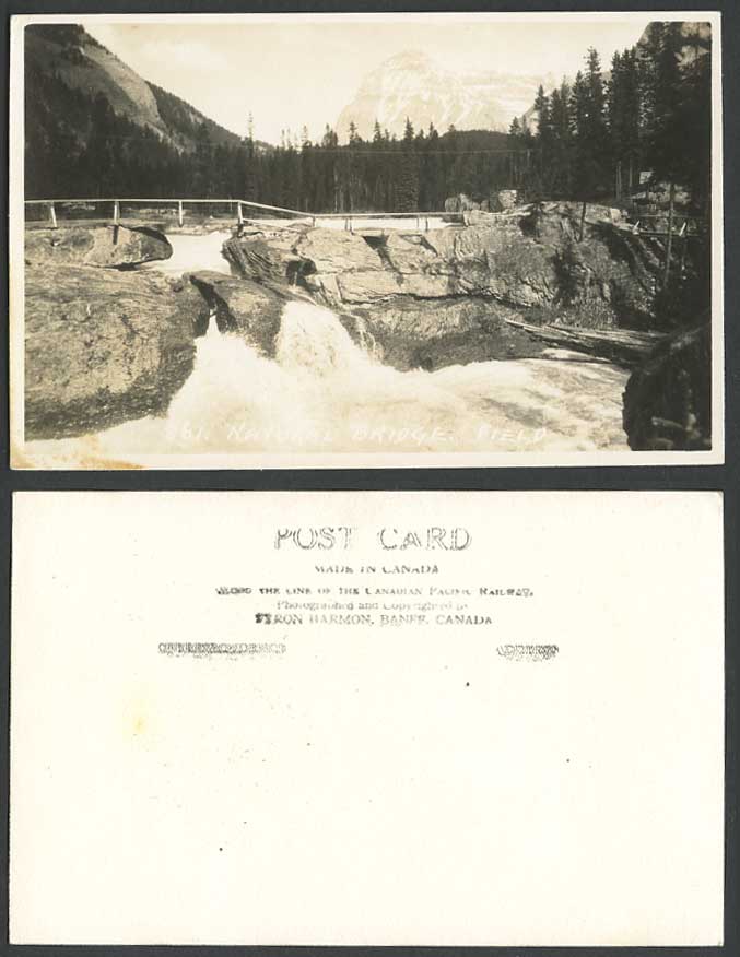 Canada Old Postcard Natural Bridge Kicking Horse River Field British Columbia BC