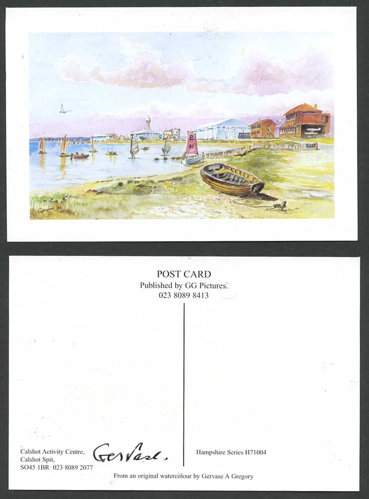 Gervase A. Gregory Artist Signed, Calshot Activity Centre, Calsho Spit Postcard