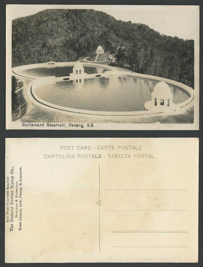 Penang Old Real Photo Postcard Guillemard Reservoir Batu Ferringhi Feringgi Hill