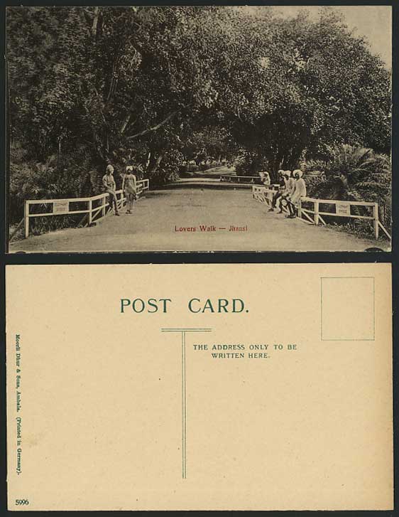 India Old Postcard Elephant Bridge LOVERS WALK - JHANSI