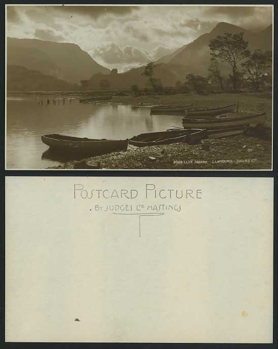 LLYN PADARN Lake & Boats Llanberis Gwynedd Old Postcard