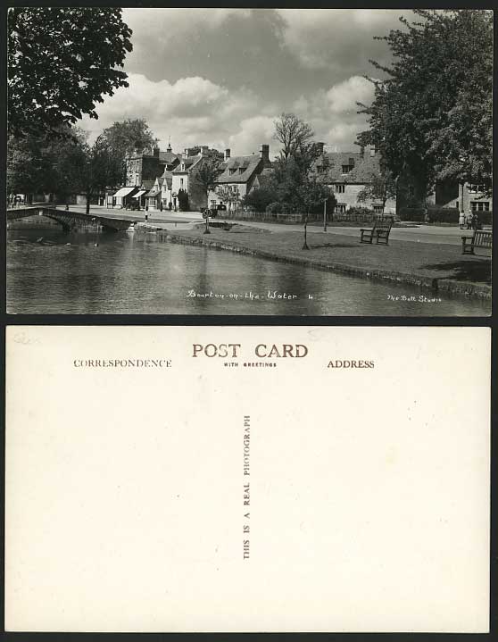 Bourton-on-the-Water Old Postcard River Bridge & Street