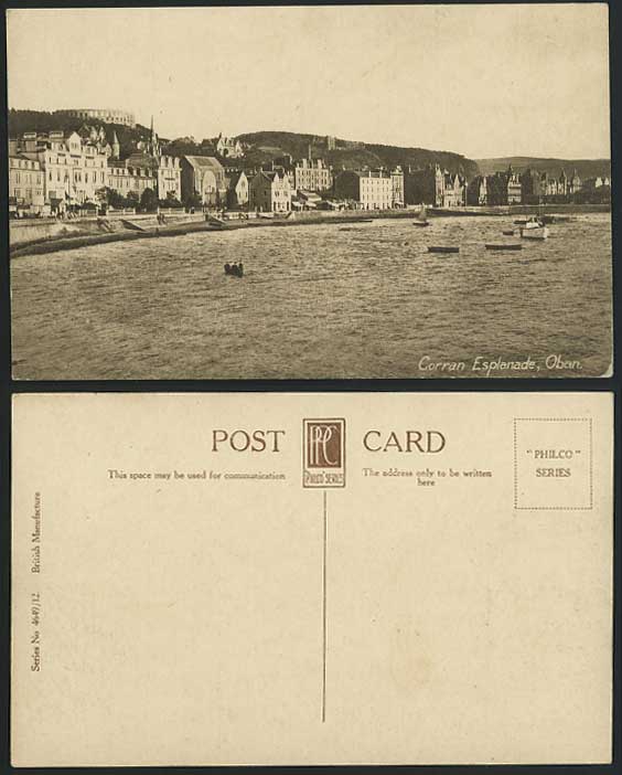 OBAN Corran Esplanade Argyll Old Postcard Sailing Boats