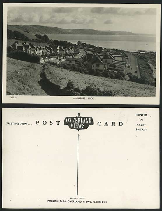 LOOE, HANNAFORE Old R.P. Postcard Street Scene Panorama