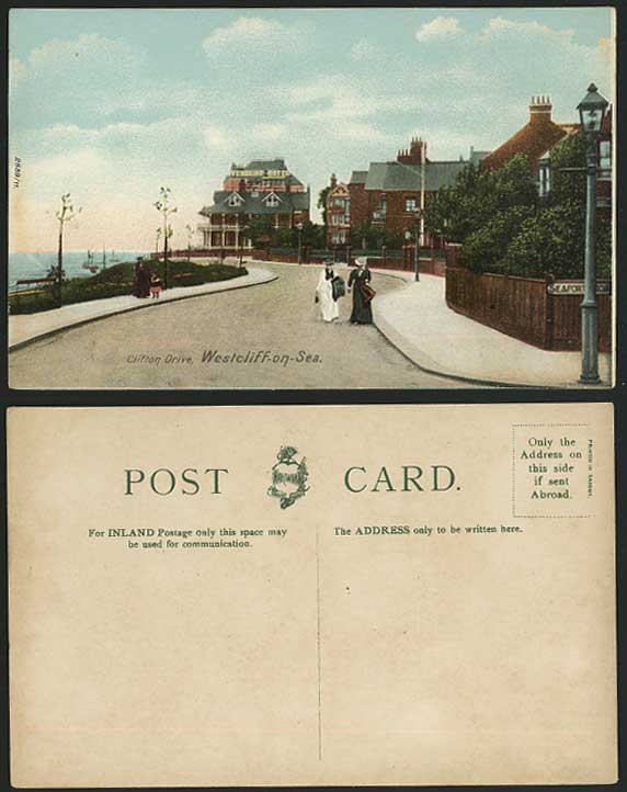 Westcliff-on-Sea CLIFTON DRIVE HOTEL Essex Old Postcard