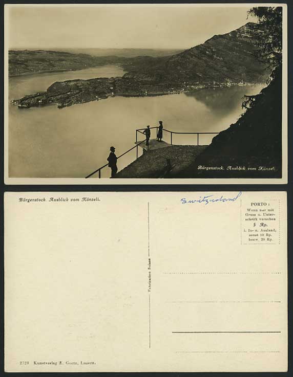Swiss Old RP Postcard Buergenstock Ausblick vom Kanzeli