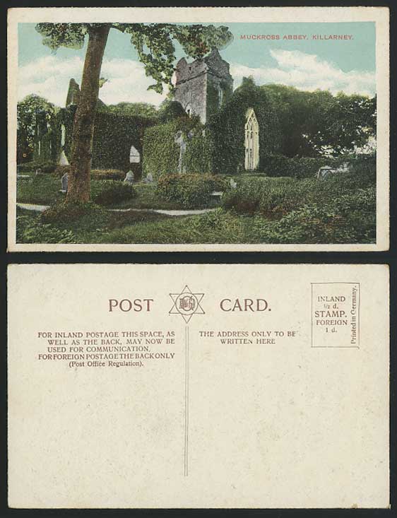 Ireland Co. Kerry Old Postcard MUCKROSS ABBEY Killarney