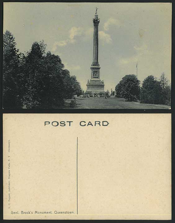 Canada Old Postcard Queenstown General Brock's Monument