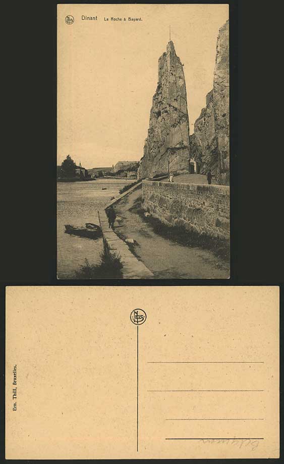 Belgium Old Postcard DINANT Roche a Bayard Boats, Rocks