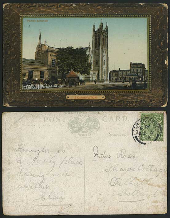 Leamington, Church Street Scene Horse 1913 Old Postcard