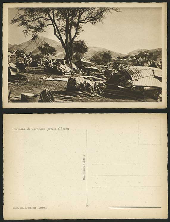 Eritrea Ethiopia Old Postcard Fermata Carovane - CHEREN