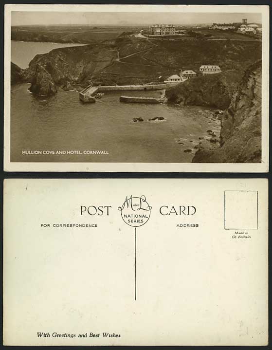 MULLION COVE & HOTEL Cornwall Old Postcard Pier Harbour