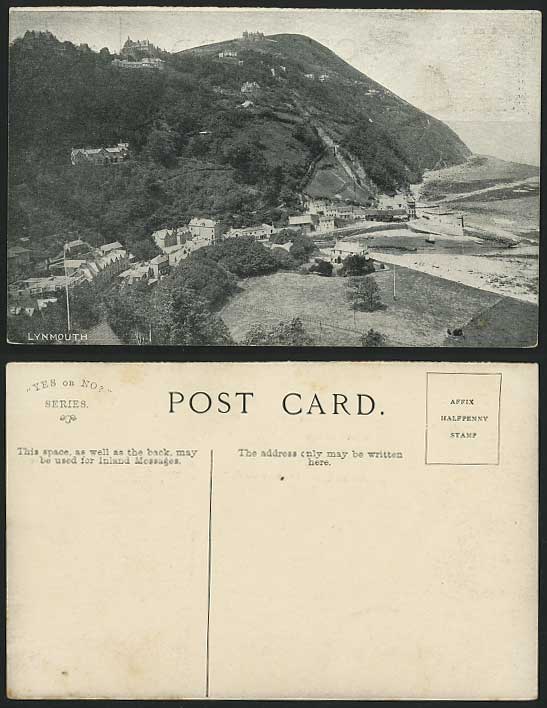 Lynmouth Old Postcard Mountain Beach & Seaside Panorama