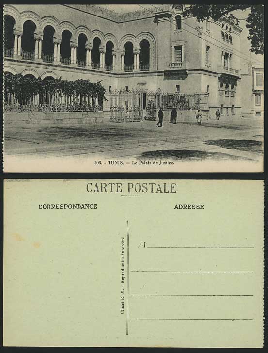 Tunisia Tunis Palais de Justice Law Courts Old Postcard