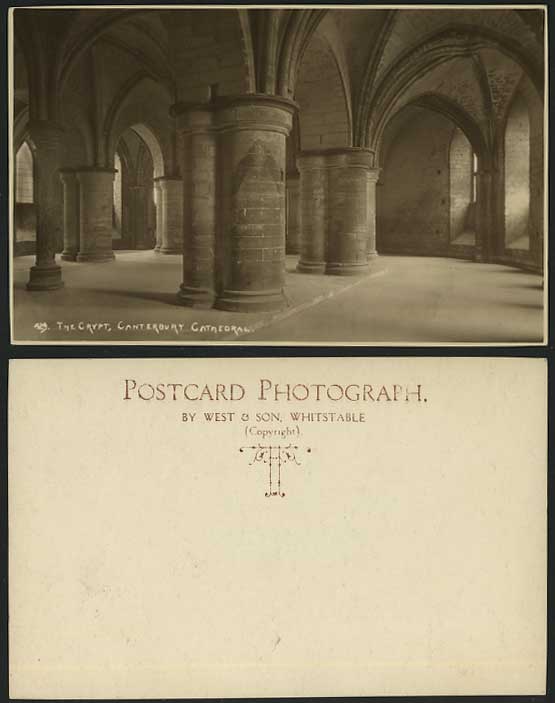 CANTERBURY CATHEDRAL Interior The CRYPT Old RP Postcard