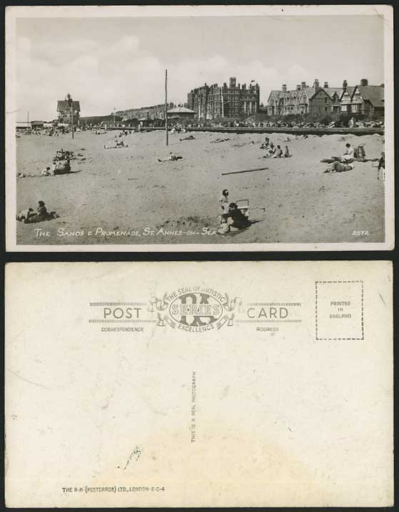 ST. ANNE'S-ON-SEA Old RP Postcard Promenade Beach Sands