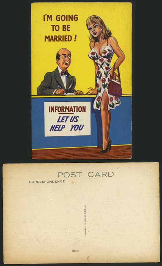 Comic I'm going to be Married, Information Old Postcard