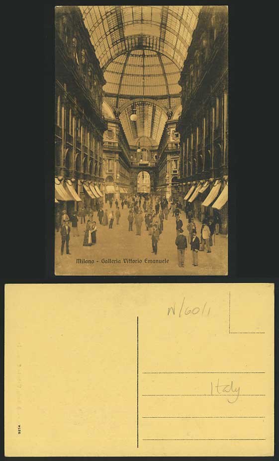 Italy, Milano - Galleria Vittorio Emanuele Old Postcard
