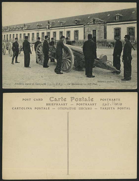 Artillery - Artillerie Campagne 155 C.T.R. Old Postcard