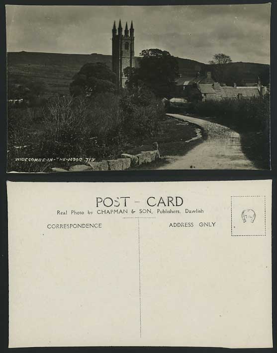 Widecombe-in-the-Moor Church Road Devon Old RP Postcard