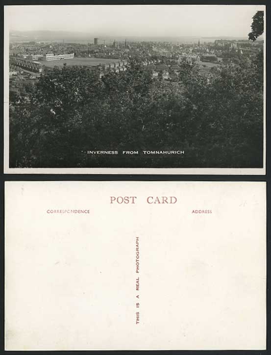 Inverness Panorama from TOMNAHURICH - Old R.P. Postcard