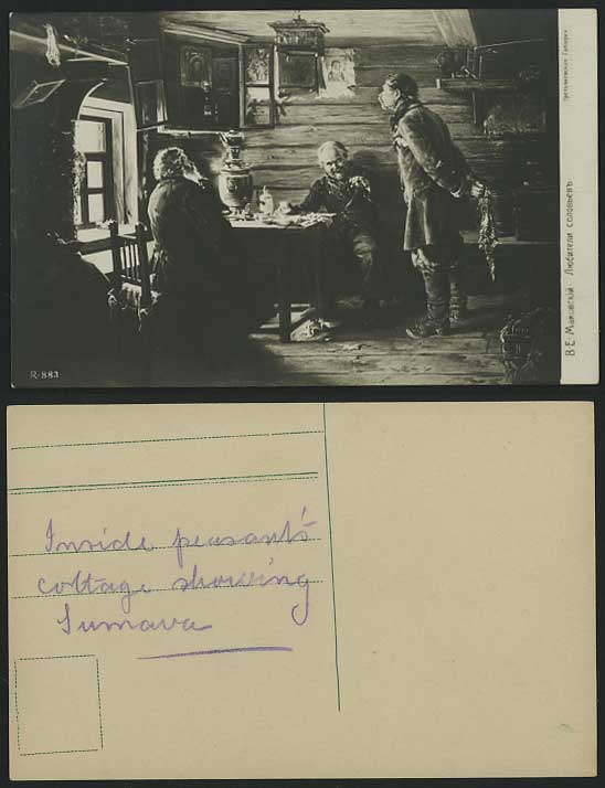 B.E. Macobckin - Russian Peasant's Cottage Old Postcard